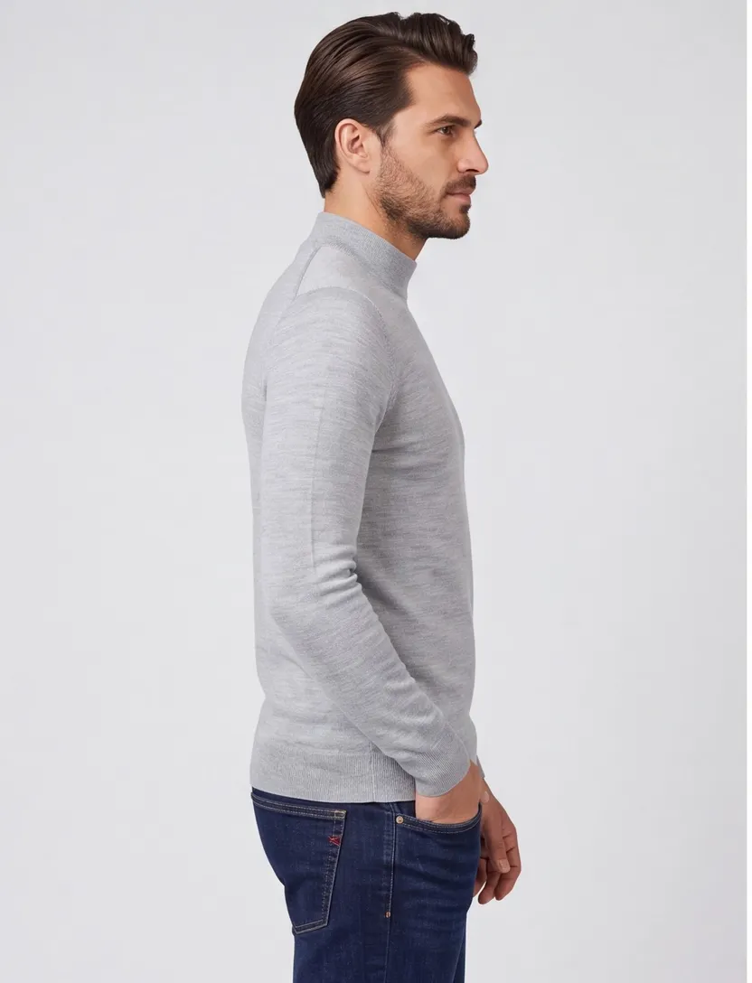 trui Portofino grijs turtleneck gemeleerd