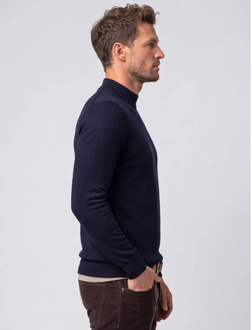 turtle neck trui portofino donkerblauw