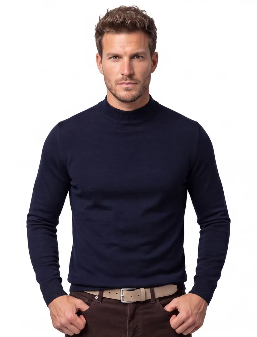 turtle neck trui portofino donkerblauw