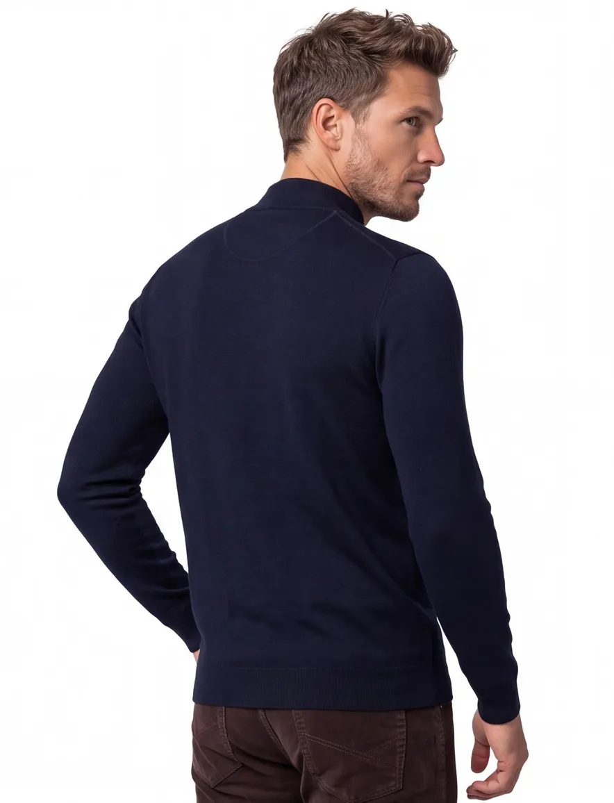 Portofino turtle neck trui donkerblauw