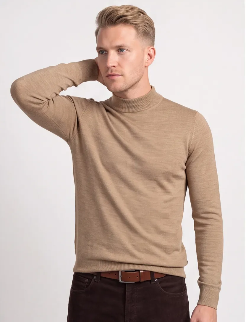 turtle neck trui portofino camel