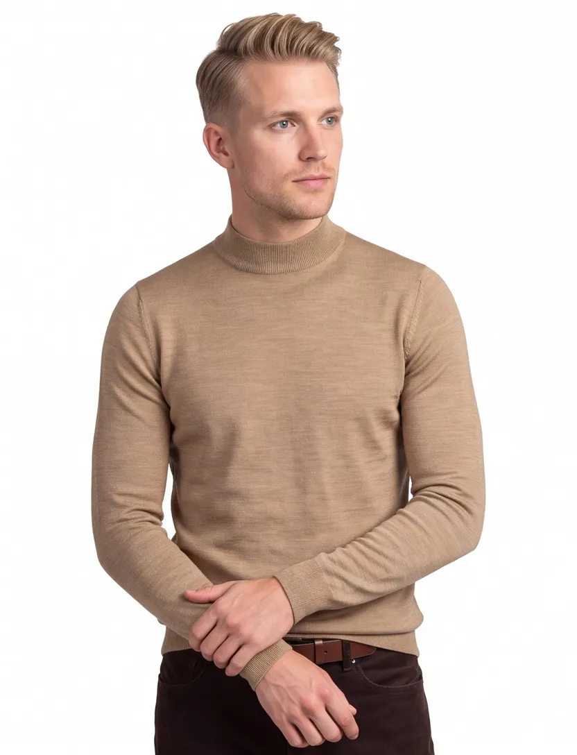 turtle neck trui portofino camel