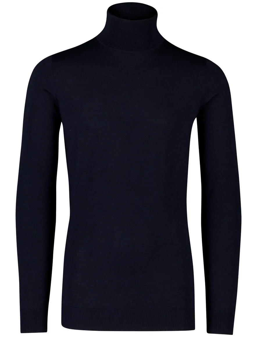 Portofino Trui extra lang donkerblauw merinowol