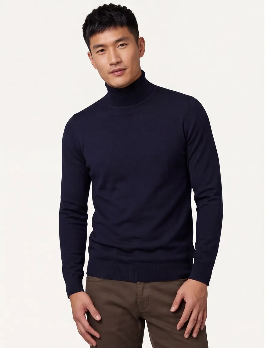 Portofino coltrui donkerblauw merinowol effen