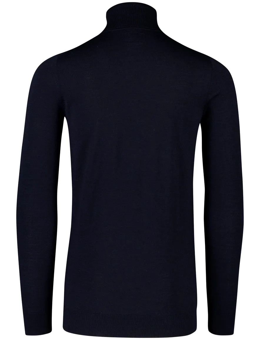 Portofino Trui extra lang donkerblauw merinowol