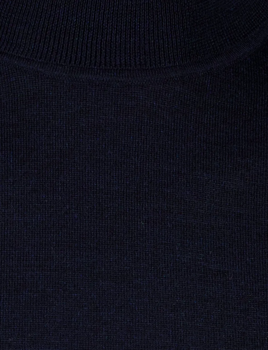 Portofino Trui extra lang donkerblauw merinowol