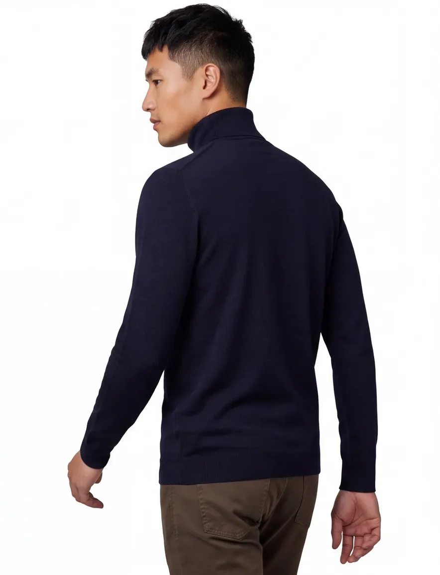 Portofino coltrui donkerblauw merinowol effen