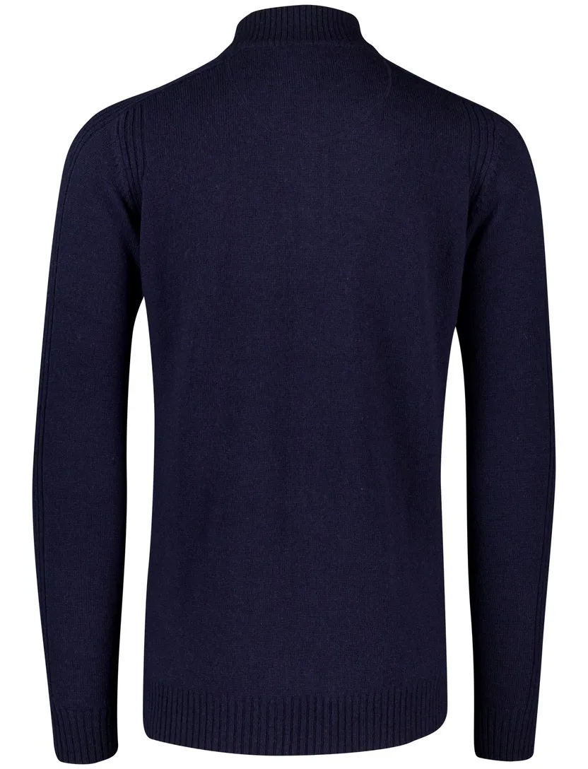 trui extra lang Portofino donkerblauw effen lamswol