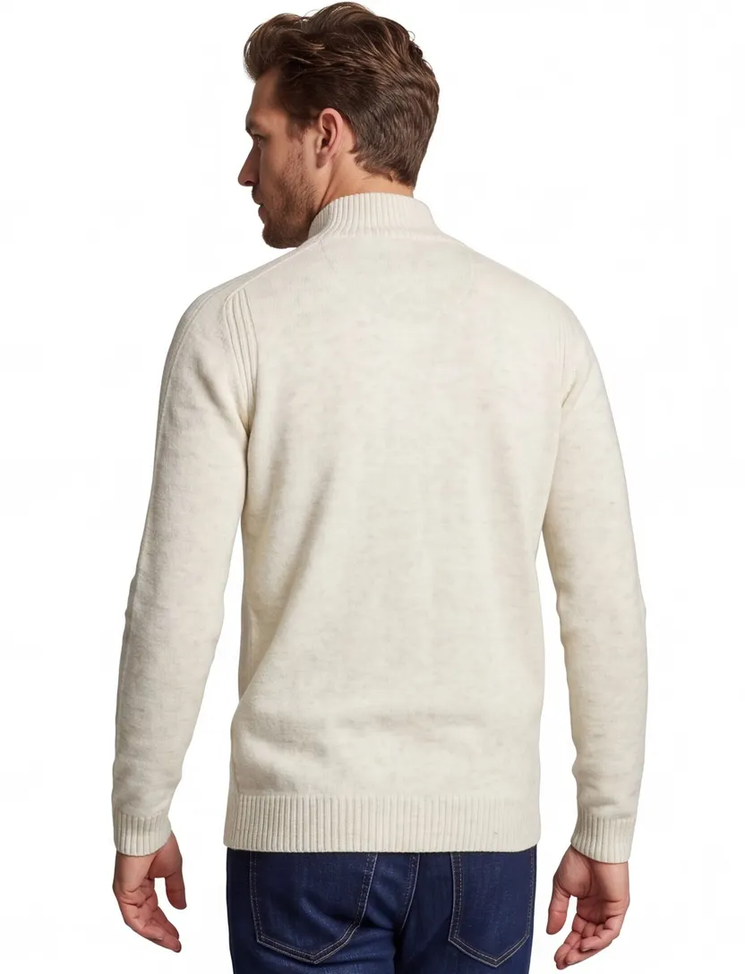 trui extra lange mouwlengte Portofino creme gebreid
