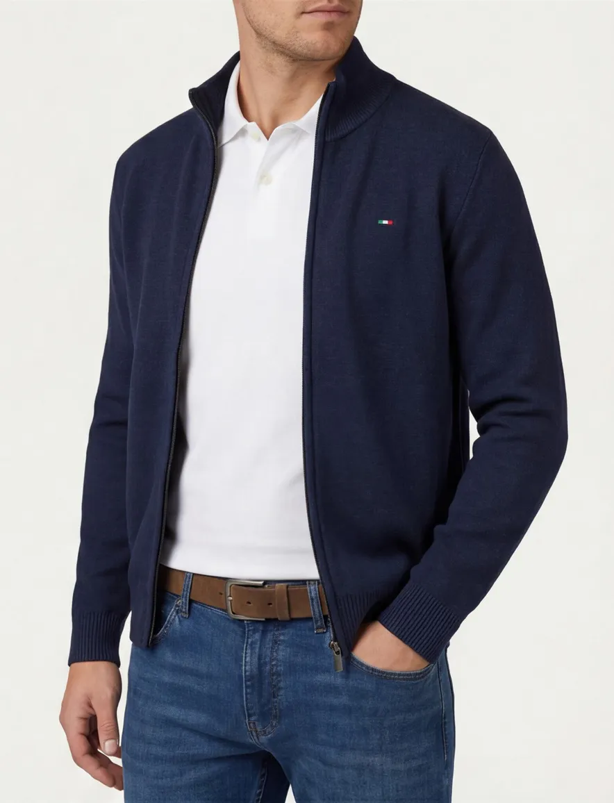 Vest Portofino navy katoen