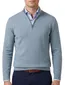 Portofino half zip trui lichtblauw katoen