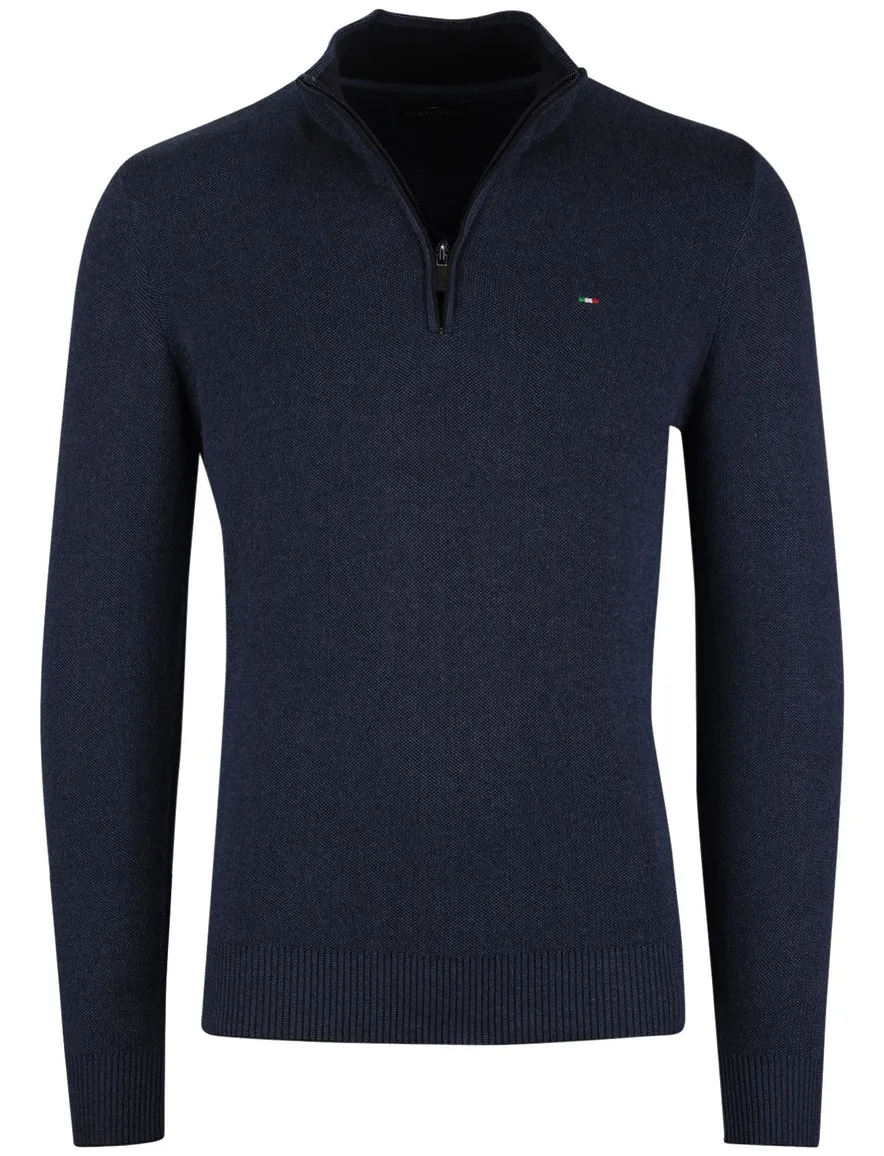 Portofino half zip trui donkerblauw