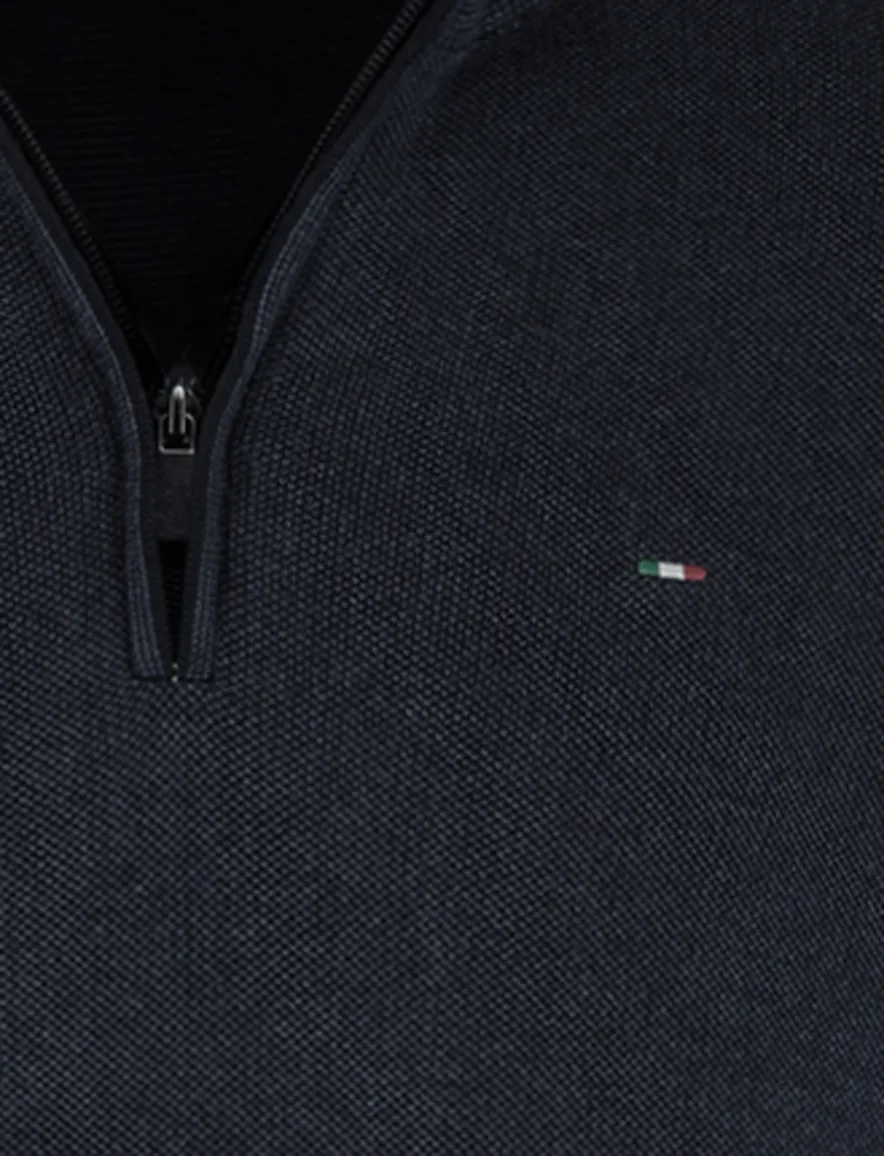 Portofino half zip trui donkerblauw