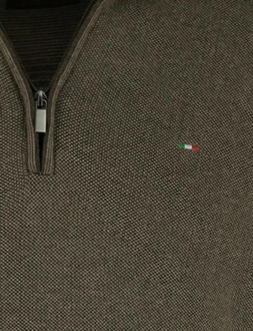 Portofino half zip trui donkergroen