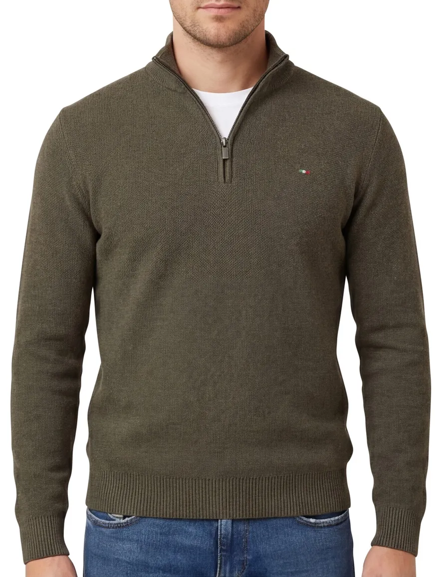 Portofino half zip trui donkergroen