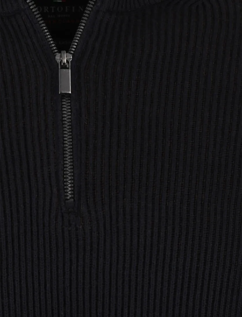Portofino trui extra lange gebreid katoen navy ml7