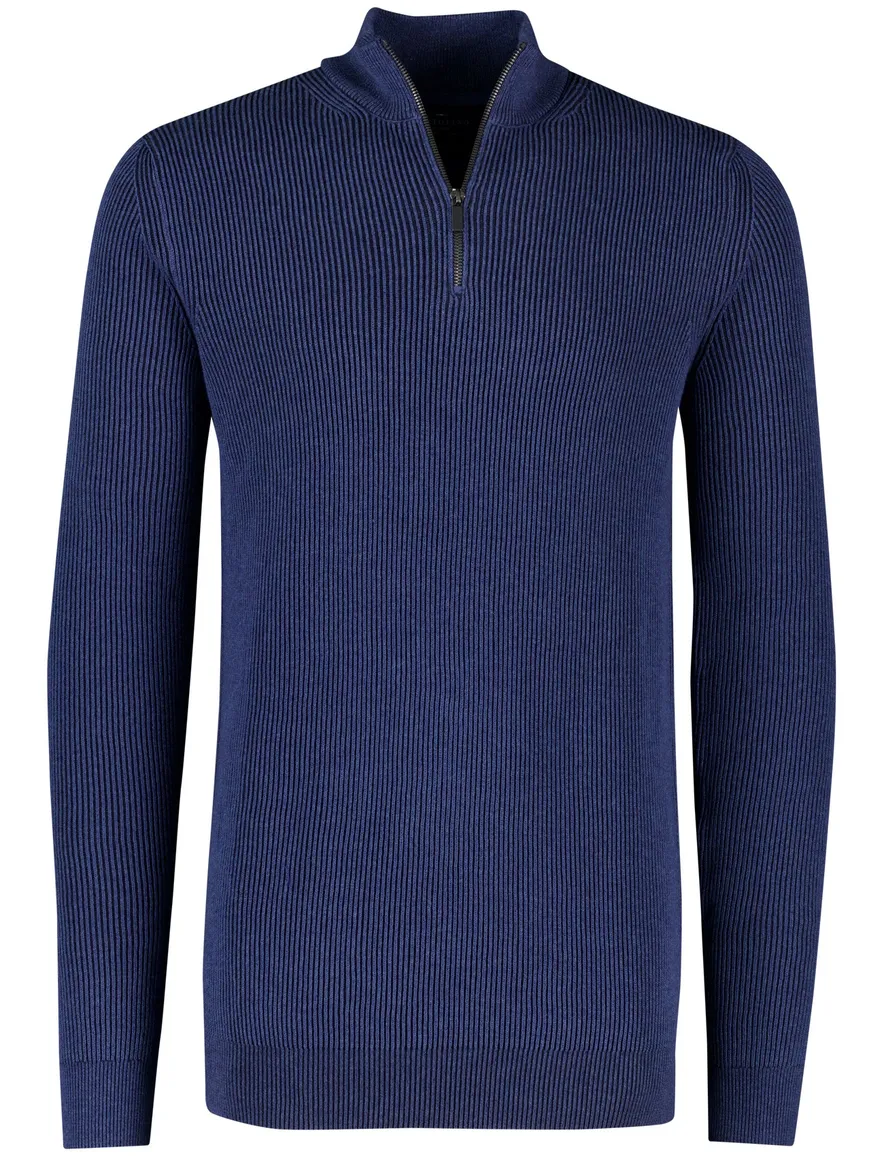 Portofino trui extra lange mouwlengte donkerblauw effen