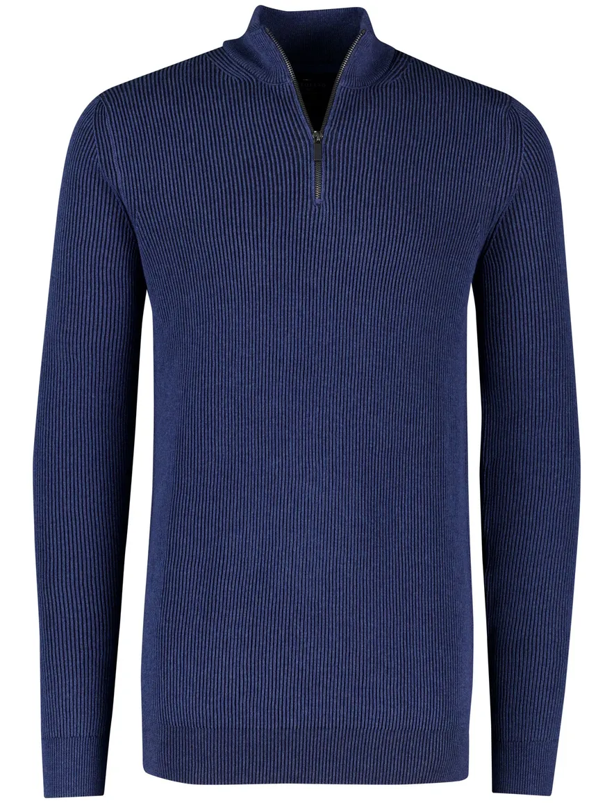 Portofino trui extra lange mouwlengte donkerblauw effen