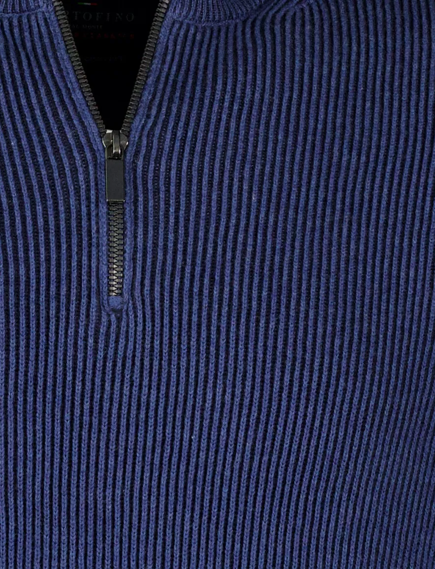 Portofino trui extra lange mouwlengte donkerblauw effen