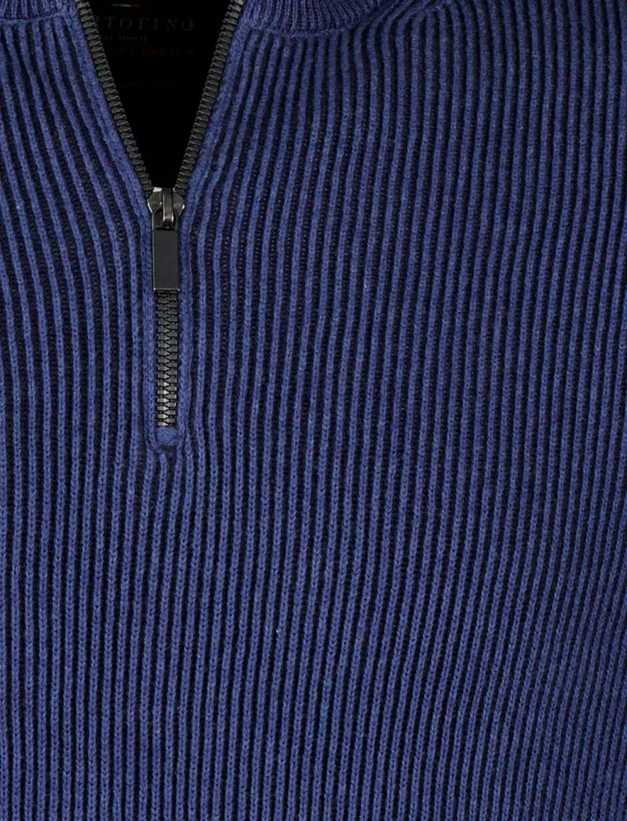 Portofino trui extra lange mouwlengte donkerblauw effen