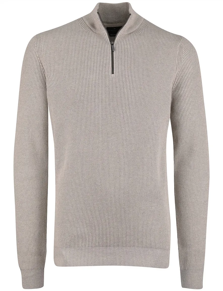 Portofino trui half zip beige 100% katoen ml7