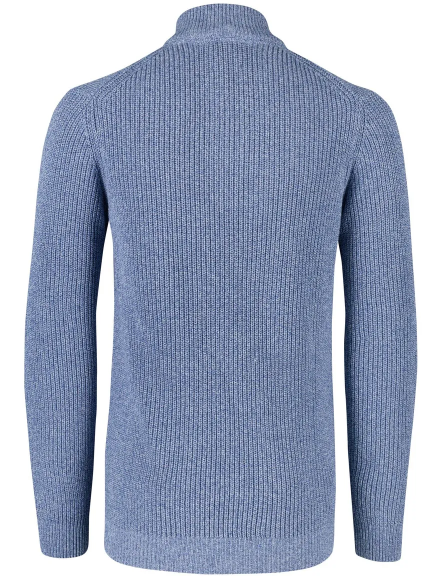 Portofino trui extra lange mouwlengte blauw katoen