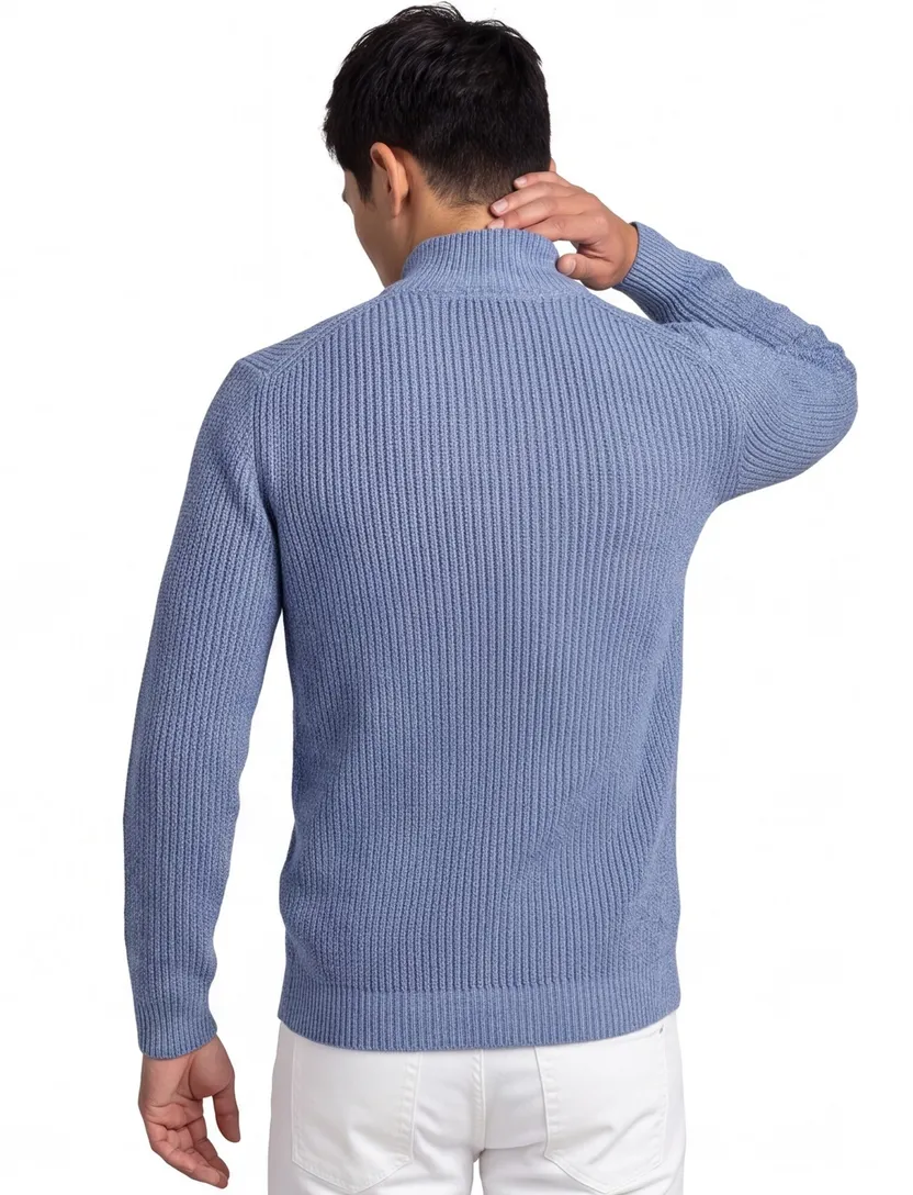 trui extra lange mouwlengte Portofino blauw
