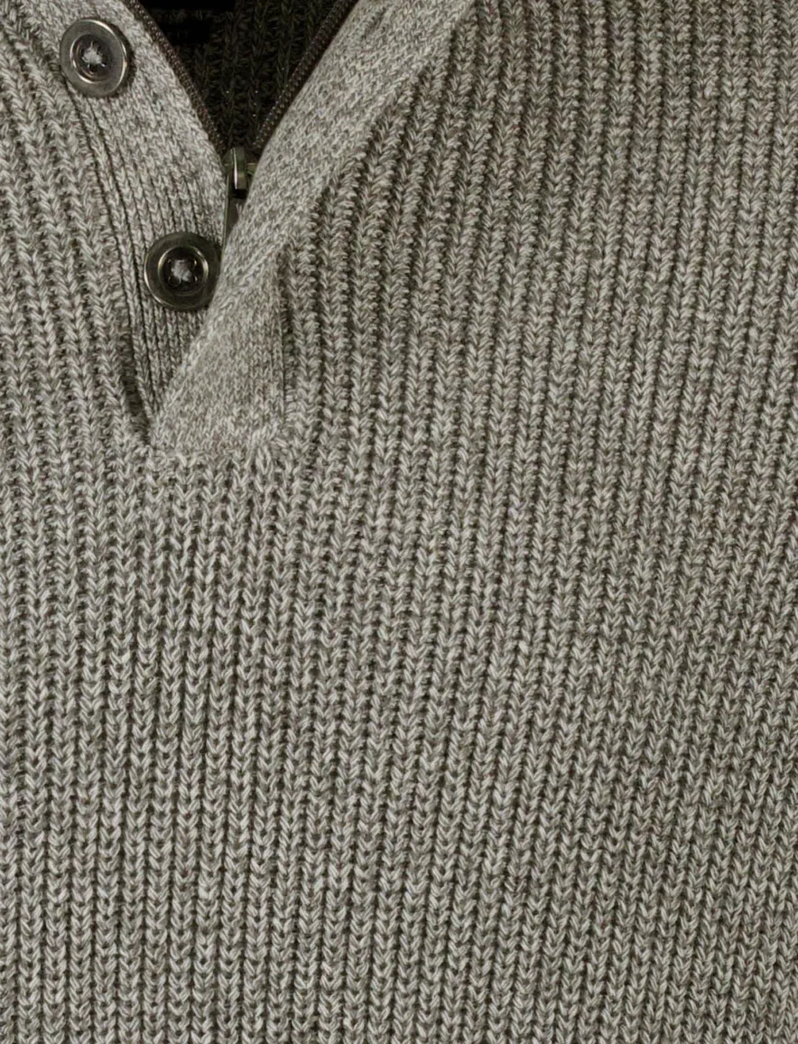 Portofino trui extra lange mouwlengte khaki