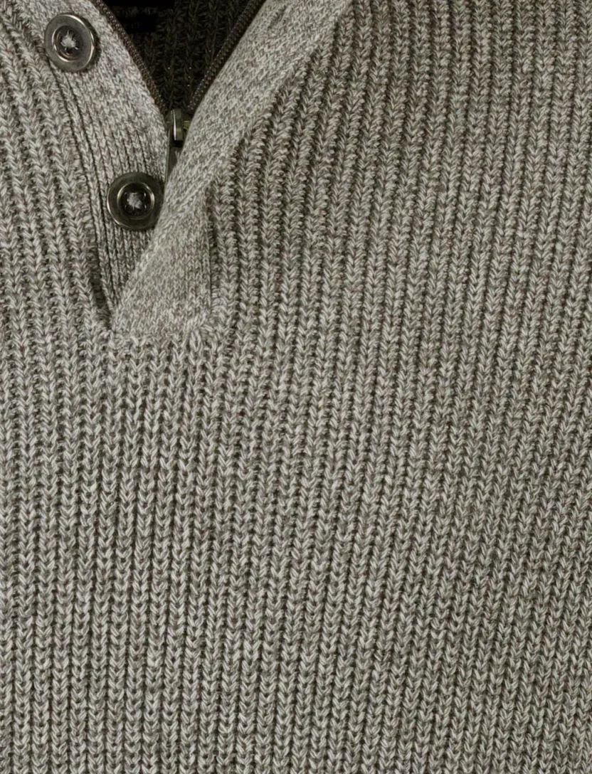 trui extra lange mouwlengte Portofino khaki