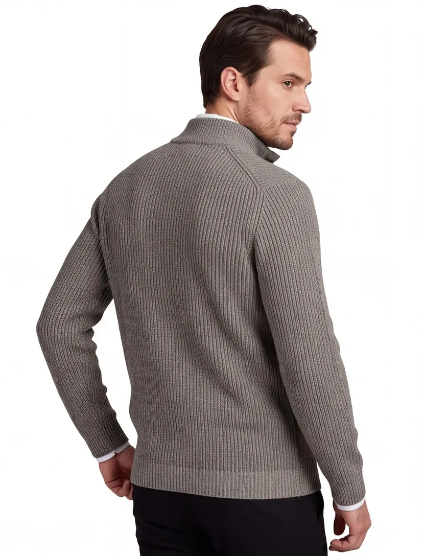 trui extra lange mouwlengte Portofino khaki