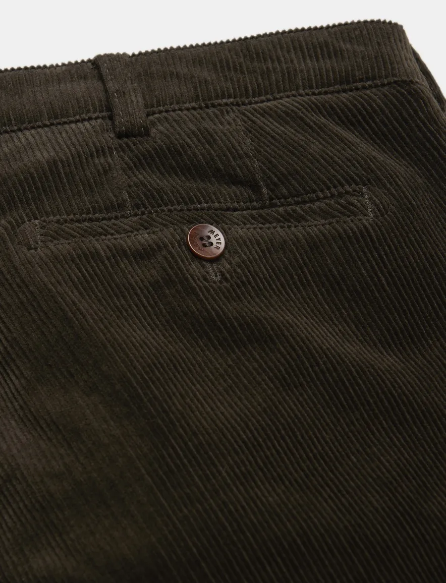 Meyer chino broek Bonn bruin effen corduroy