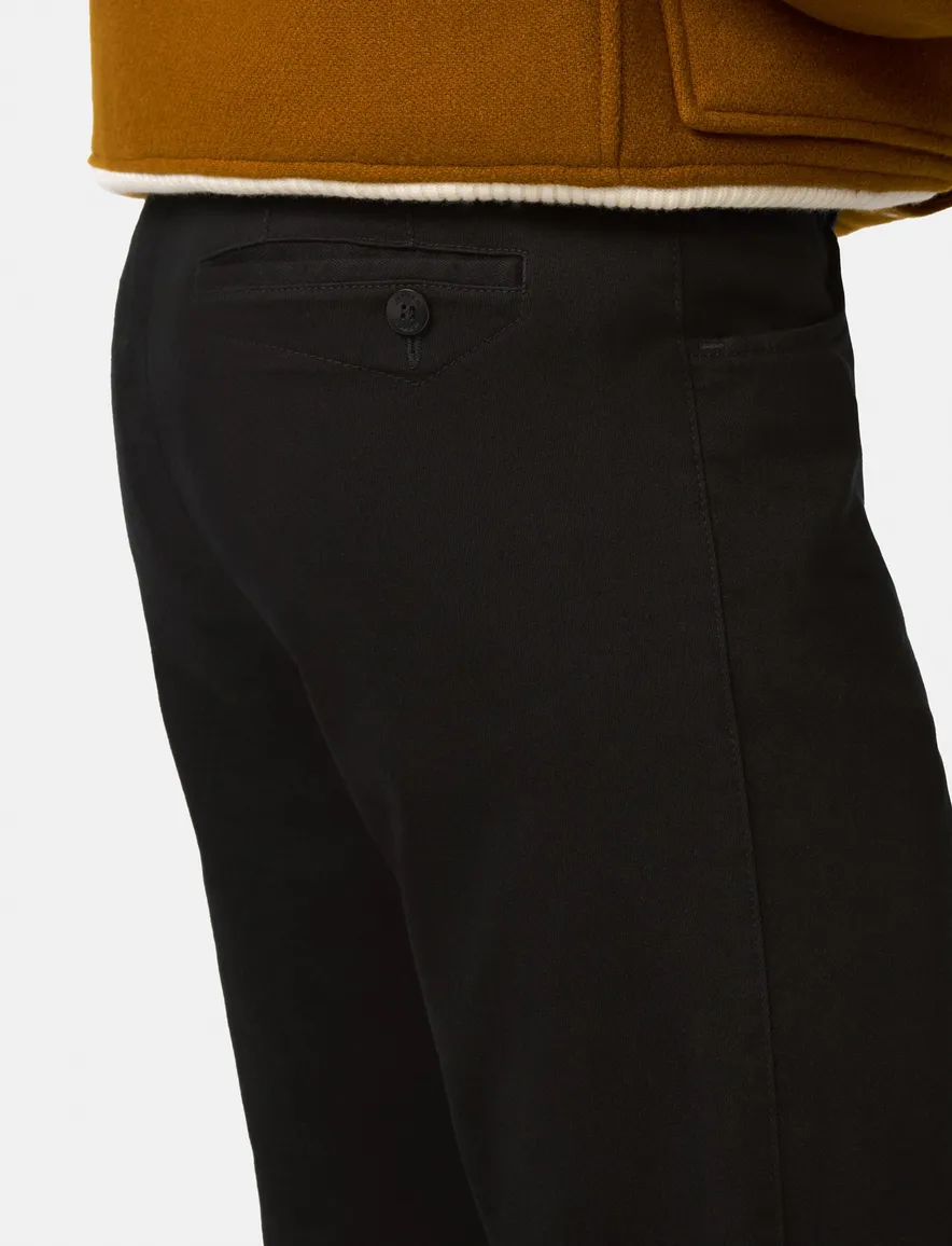 Meyer broek Dublin chino zwart effen katoen normale fit