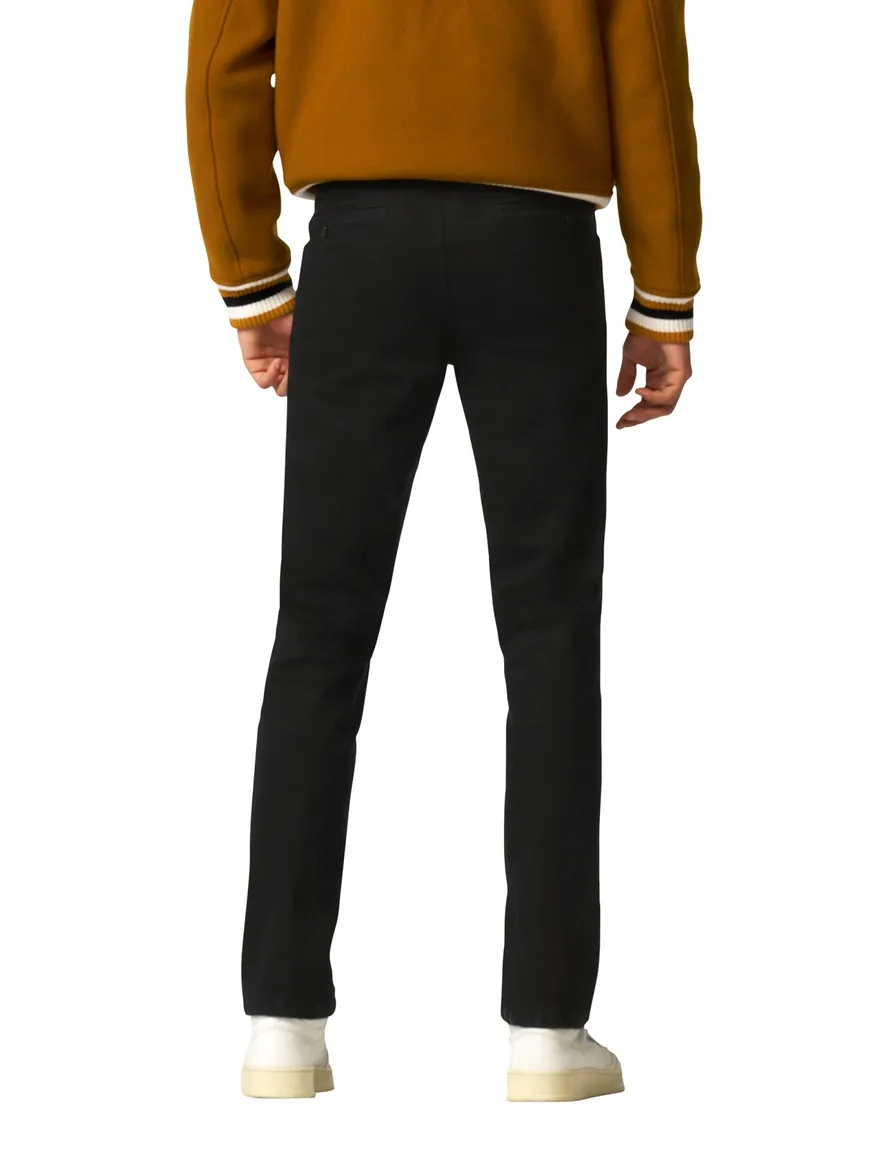Meyer broek Dublin chino zwart effen katoen normale fit