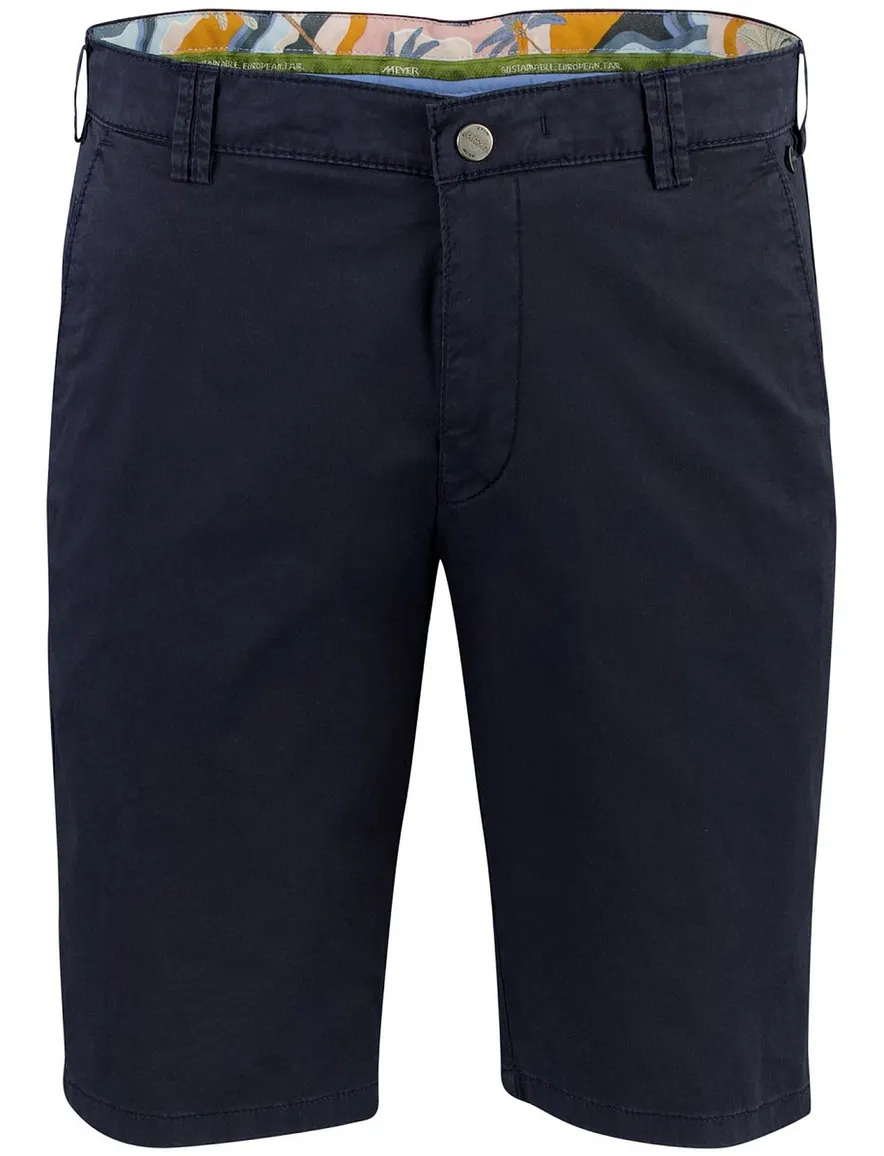 Shorts Meyer donkerblauw normale fit katoen