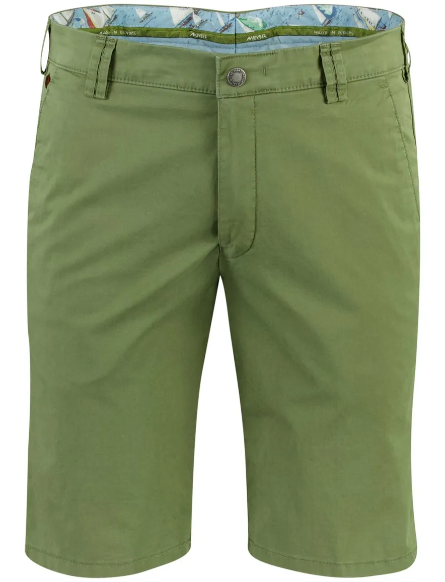 Shorts Meyer groen normale fit katoen