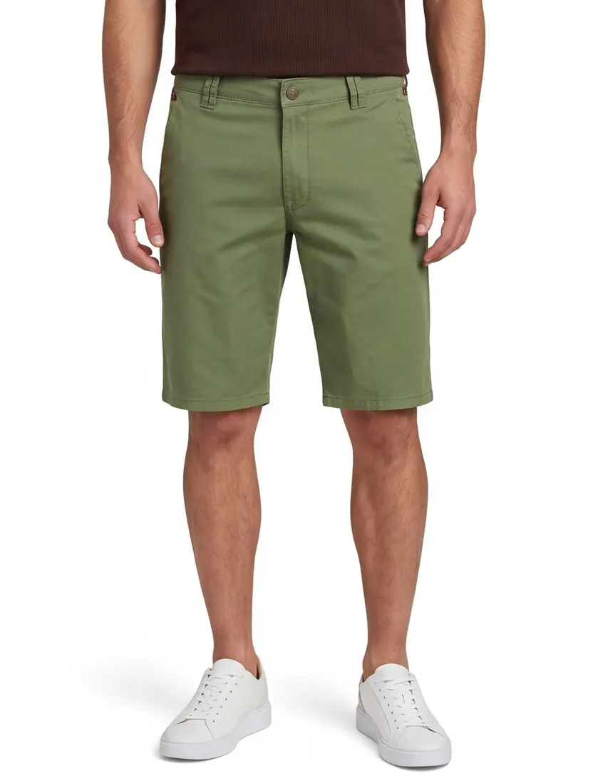 Shorts Meyer donkergroen katoen