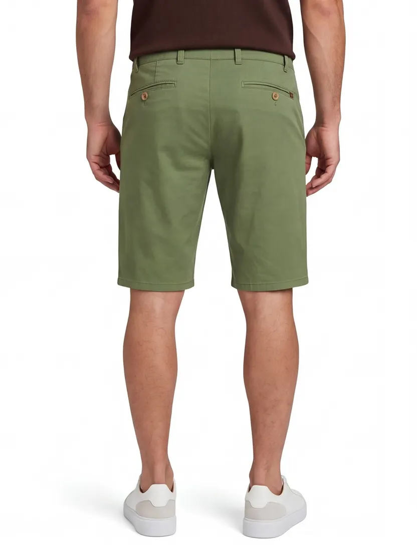 Shorts Meyer donkergroen katoen