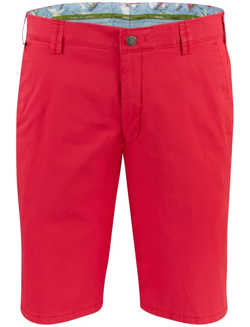 Rode shorts Meyer normale fit katoen