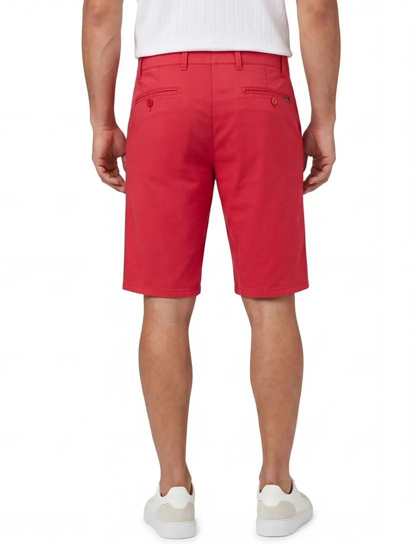 Rode shorts Meyer normale fit katoen