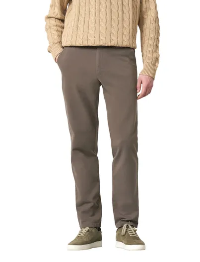 Meyer Meyer flatfront broek Oslo bruin effen katoen