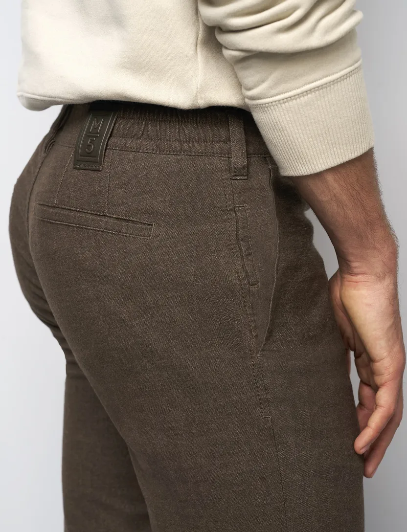 Meyer broek chino M5 Move bruin katoen gemêleerd
