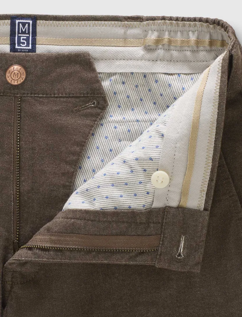 Meyer broek chino M5 Move bruin katoen gemêleerd