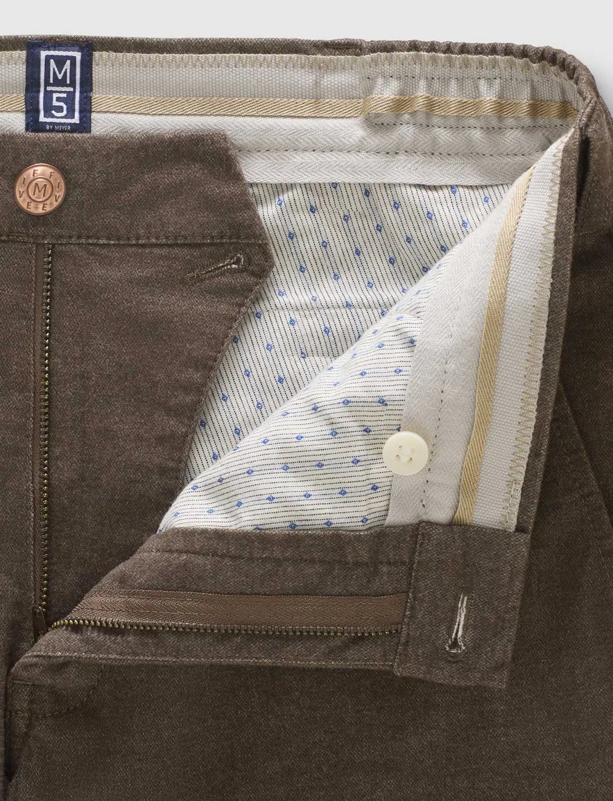 Meyer broek M5 Move chino bruin katoen gemêleerd