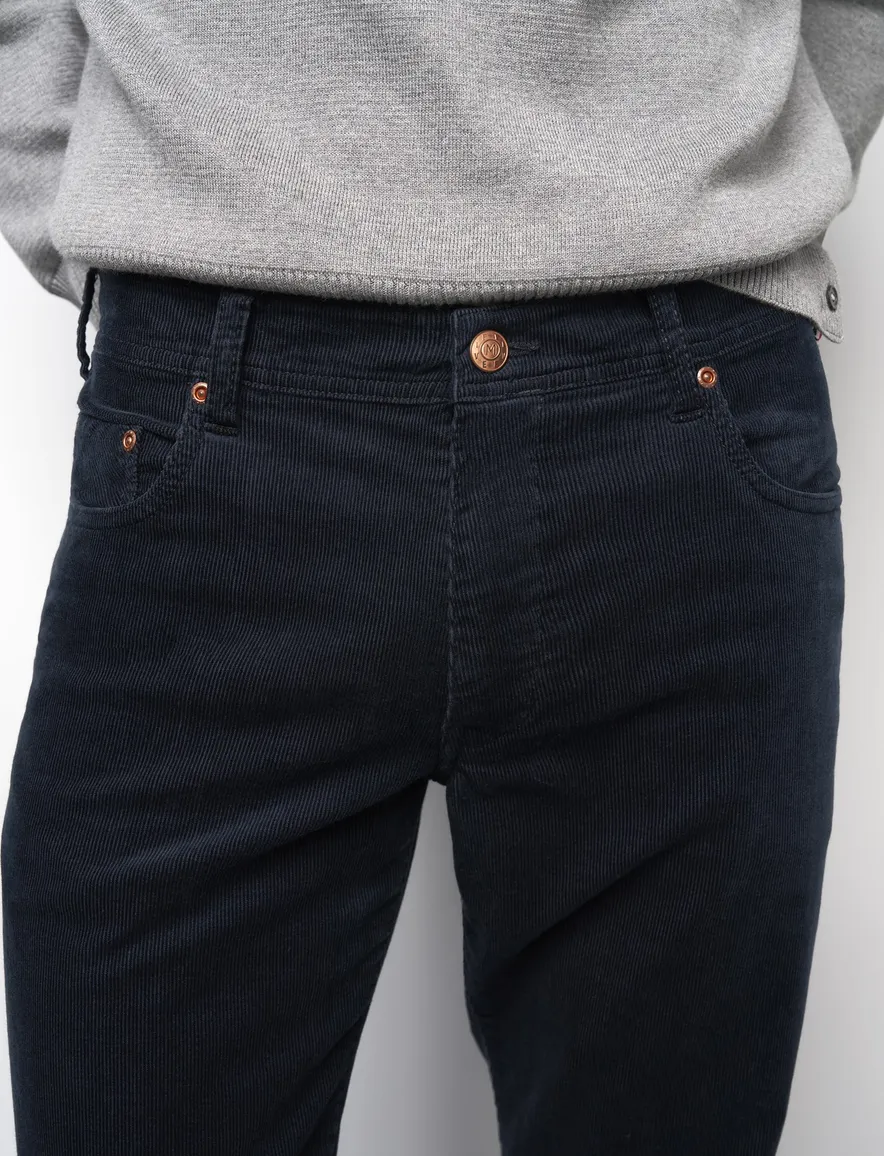 Meyer M5 Five 5p broek donkerblauw effen corduroy