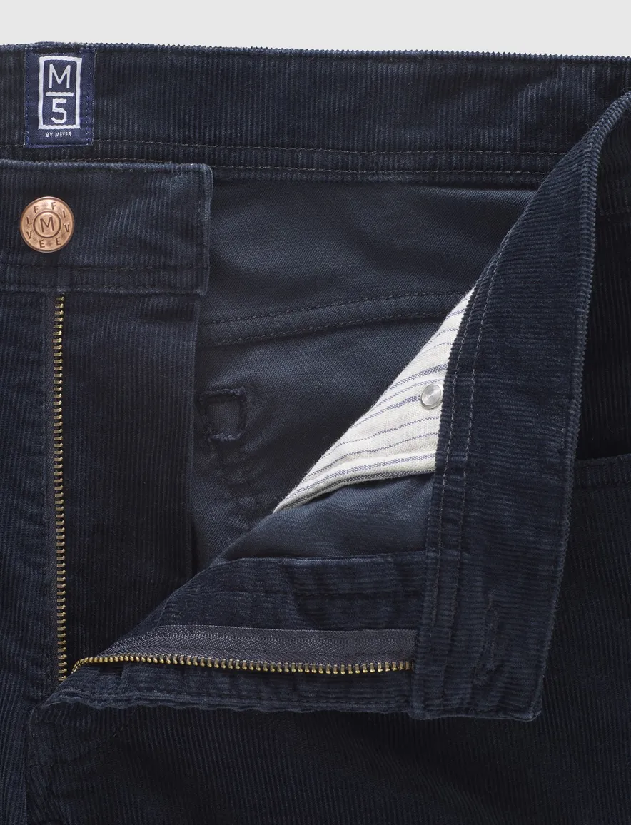 Meyer M5 Five 5p broek donkerblauw effen corduroy
