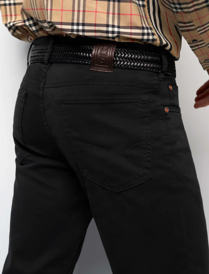 Broek Meyer FIVE 5-P zwart effen