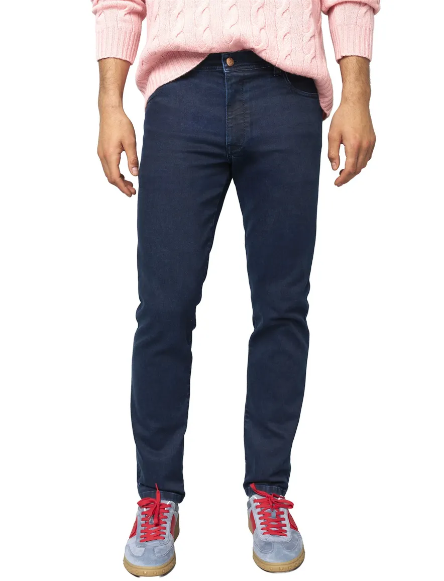 Meyer donkerblauwe 5-pocket broek