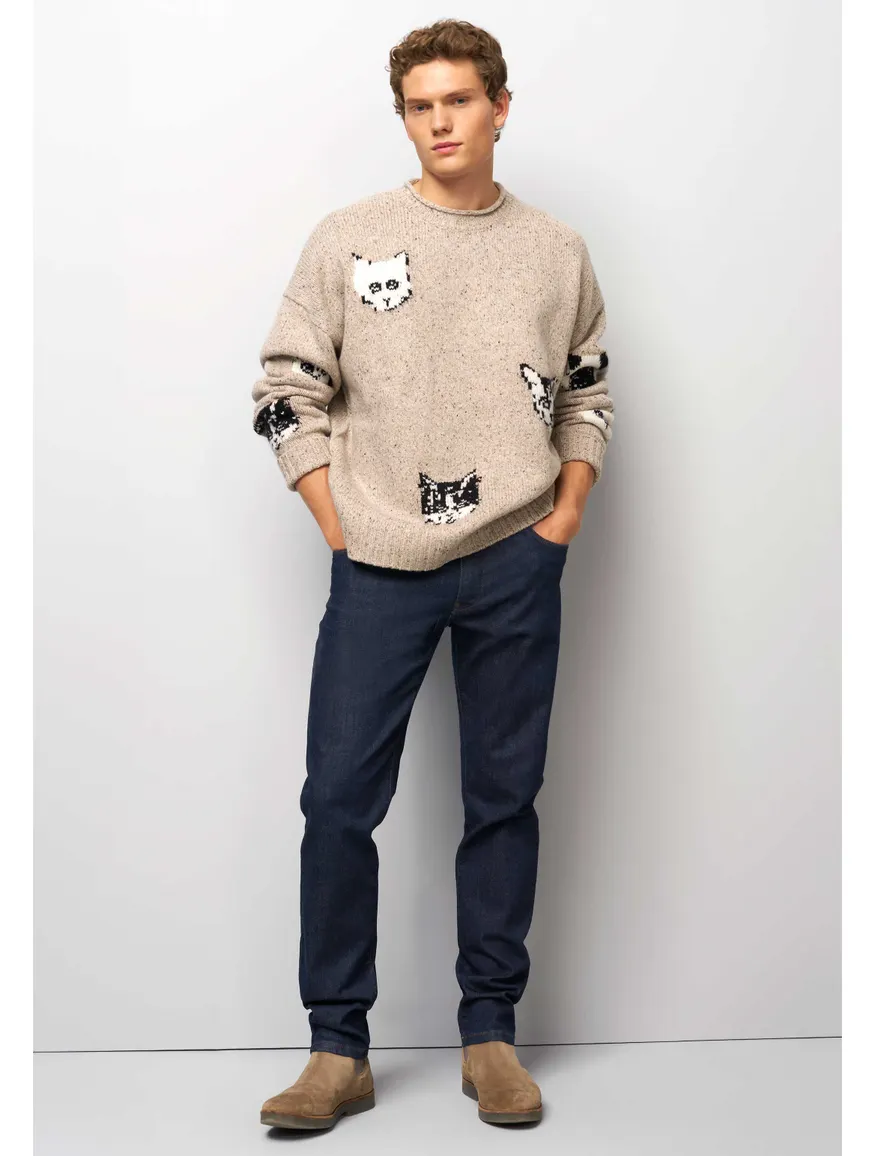 Broek Meyer donkerblauw FIVE Art.9-6291-18