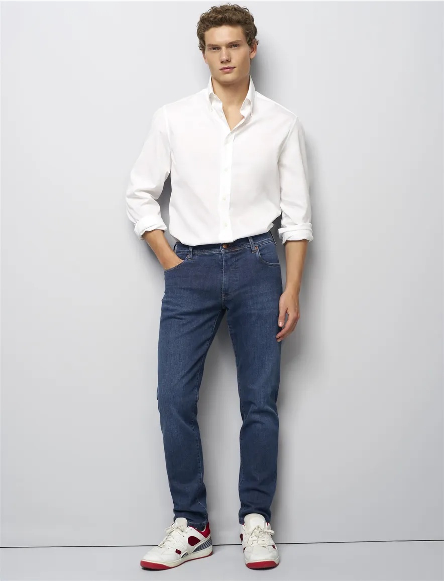 Broek Meyer donkerblauw FIVE Art.9-6291-18