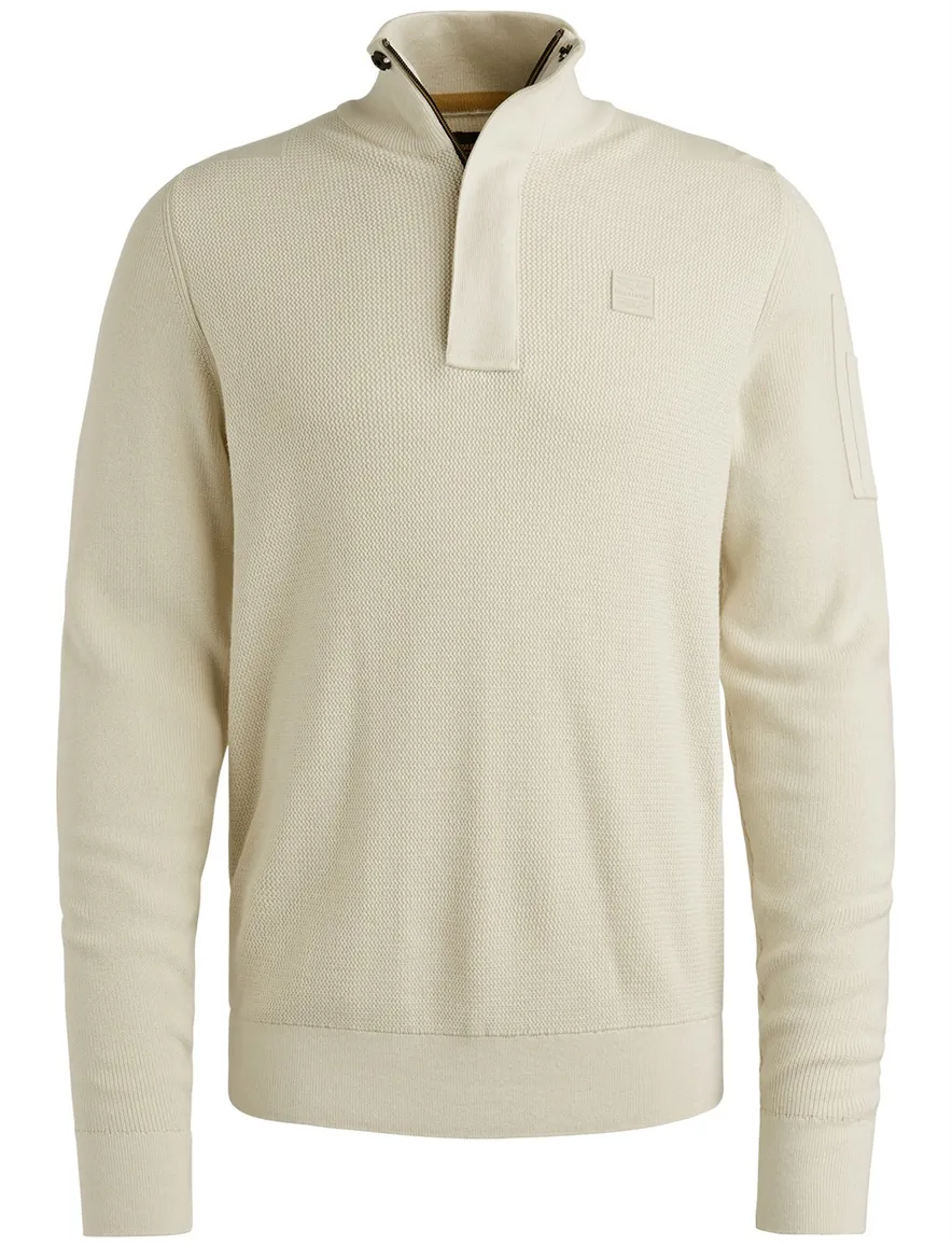 PME trui effen creme normale fit katoen
